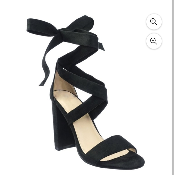 LILY11 BY GLAZE LACE UP HIGH BLOCK LEG WRAP STRAPPY DRESS SANDALS SIZE 8 - Picture 2 of 9